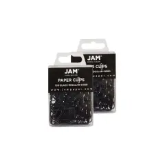 JAM Paper Colored Standard Paper Clips Small 1 Inch Black Paperclips 2183750A