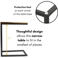BirdRock Home Acacia Wood TV Tray C Side Table - Set of 2