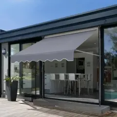 VEVOR Manual Retractable Awning, 118" Outdoor Retractable Patio Awning Sunshade Shelter, Adjustable Patio Door Window Awning Canopy