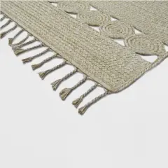 7' x 10' Braided Rectangle Tassels Outdoor Rug Neutral - Opalhouse&trade;