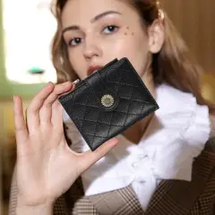 FATMOON Women's Wallet,Slim RFID Blocking Bifold Wallet with Zipper Coin Pocket &ndash; PU Leather Compact Card Holder