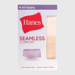 Hanes Girls&rsquo; Tween Underwear Seamless Boyshort Pack, Neutrals, 4-Pack - Colors May Vary