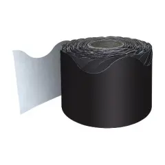 Carson Dellosa Education Black Rolled Scalloped Border, 65 Feet Per Roll, Pack of 3