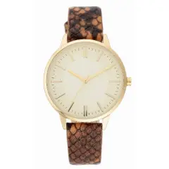 Women's Snakeskin Band Watch - A New Day&trade; Espresso