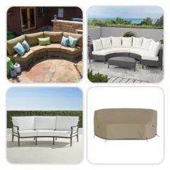 Covers&All Curved Outdoor Couch Cover, 1000D Waterproof, UV-Resistant Patio Furniture Cover