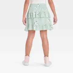 Girls' Smocked Drop Waist Tiered Floral Skirt - art class&trade;