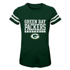 NFL Green Bay Packers Girls' Short Sleeve Stripe Fashion T-Shirt