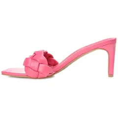 Journee Collection Womens Hattie Tru Comfort Foam Open Toe Mid Stiletto Pumps Magenta 6.5