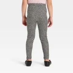 Toddler Girls' Halloween Checkered Leggings - Cat & Jack&trade; Black