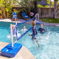 GoSports Splash Net Elite Pool Volleyball Game with Water Weighted Bases - 8pc