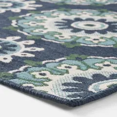 5'3" x 7' Medallion Outdoor Rug Navy/Green - Christopher Knight Home