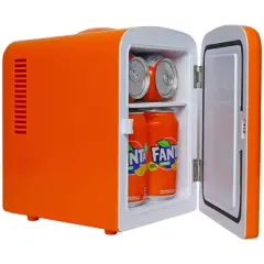 Coca-Cola Fanta 4L Cooler/Warmer 12V DC 110V AC Mini Fridge - Orange