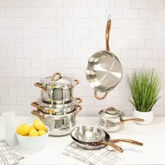BergHOFF Ouro Gold 17Pc 18/10 Stainless Steel Cookware Set