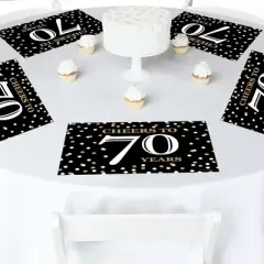 Big Dot of Happiness Adult 70th Birthday - Gold - Party Table Decorations - Birthday Party Placemats - Set of 16