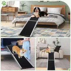 Aluminum Pet Ramp Ladder,Portable Dog Car Step Ramp with Handle, Non-Slip Surface