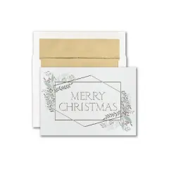 JAM Paper Blank Christmas Cards & Matching Envelopes Set Christmas Greenery 526M1901WB
