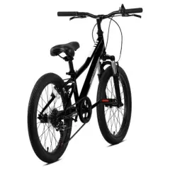 Petimini BP1002YH-4 Cyclone 20 Inch Kids Mountain Bike with Step Over High-TEN Steel Frame and 6 Speed Drivetrain for 5-9 Year Olds, Black
