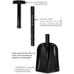 Lifeline Aluminum Sport Utility Shovel &ndash; 3-Piece Collapsible Snow Shovel for Car, Camping, Hiking & Outdoor Safety