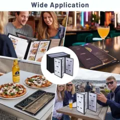 WeChef 30 Pcs Restaurant Menu Covers Trifold for 8.5x14" 3 Page 6 View & 4.25x14" Half Page for Wine List Drink cafe Bar