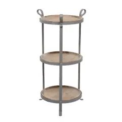 Industrial Metal Round Tiered Table Gray - Olivia & May