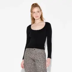 Women's Long Sleeve Seamless Square Neck Blouse - Wild Fable&trade;