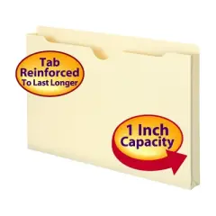 Smead File Jacket, Reinforced Tab, 1" Expansion, Legal Size, Manila, 50 per Box (76520)