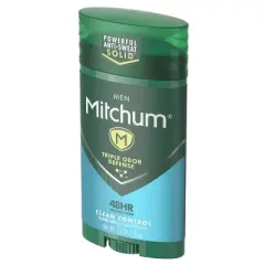 Mitchum Men's 48-Hour Sweat + Odor Protection Solid Antiperspirant Deodorant - Clean Control - 2.7oz