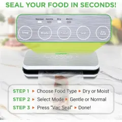 NutriChef Automatic Food Vacuum Sealer - Silver