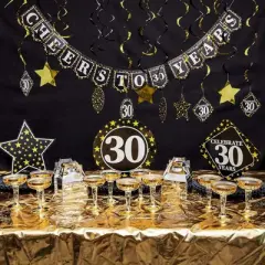 3-Pack 30Th Birthday Honeycomb Table Centerpiece Party Decoration, 3 Star Designs