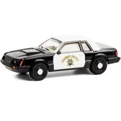 1982 Ford Mustang SSP Black & White CHP "California Highway Patrol" "Hot Pursuit" Series 36 1/64 Diecast Model Car by Greenlight