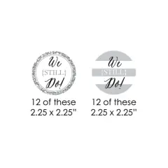 Big Dot of Happiness We Still Do Paper Straw Decor - Wedding Anniversary Party Striped Decorative Straws - Set of 24