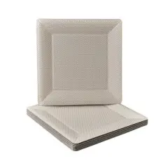 Silver Spoons Elegant Disposable Square Charger Plates for Party, Heavy Duty Disposable Dinner Set, 13&rdquo;, Glitz Design (10 PC)