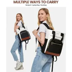 Laptop Backpack for Women, 15 Inch Work Laptop Bag Teacher Nurse Backpack, Wide Open Travel Tote Backpack