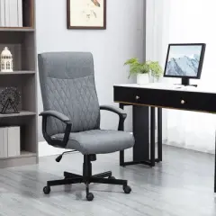 Vinsetto High-Back Home Office Chair Computer Desk Chair with 360 Degree Swivel Adjustable Height and Tilt Function Dark Gray