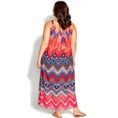 Women's Plus Size Beauty Halter Maxi Dress - red | AVENUE