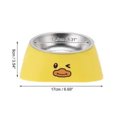Unique Bargains Durable Dog Bowls Yellow 1 Pc