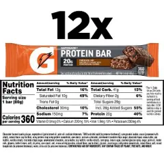 Gatorade Chocolate Chip Protein Bar with 20g Protein - 2.8 oz: Muscle Growth, Sports Performance