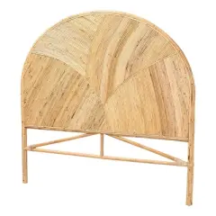 bali & pari Queen Seana Rattan Standalone Headboard Honey: Artisan-Crafted, Bohemian Design, No Mount Needed