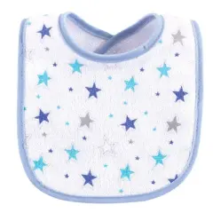 Luvable Friends Baby Boy Cotton Terry Bibs 10pk, Boy Elephant Stars, One Size