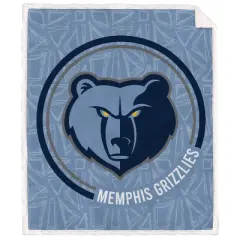 NBA Memphis Grizzlies Doodle Circle Flannel Fleece Sherpa Blanket
