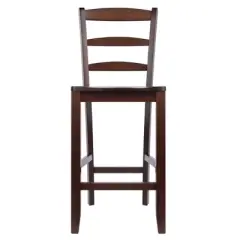 Set of 2 Ladder Back 24" Counter Height Barstool Hardwood/Walnut - Winsome