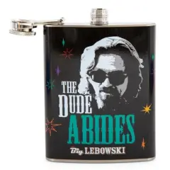 Silver Buffalo The Big Lebowski "The Dude Abides" Stainless Steel Flask | Holds 7 Ounces