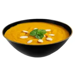 Smarty Had A Party 32 oz. Black w/ Gold Rim Organic Plastic Bowls - 25 pcs