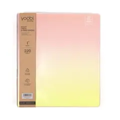 Yoobi Evolve 1" D-Ring Binder 220 Sheet Capacity Peachy Yellow Ombre