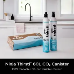 Ninja 60L Thirsti Carbon Dioxide Cartridge: Aluminum, Silver, 1 Piece, CO2 Refill, 60 Liters Capacity