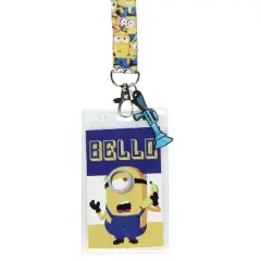 Despicable Me Minions Bello ID Lanyard Badge Holder w Fart Blaster Rubber Charm