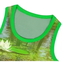 Masha and the Bear Frog on a Lilypad Tank Top, Full Print Lake Scenery, Machine Washable Cotton - Toddler