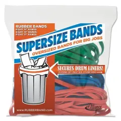 Alliance SuperSz. Rubber Bands 12" Red 14" Green 17" Blue 1/4"w 24/Pack 08997