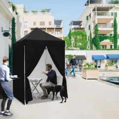 EAGLE PEAK 5x5 FT Pop up Canopy Instant Portable Tent with 4-Side Wall Panels