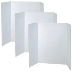 Pacon Presentation Board, White, Single Wall, 48" x 36", Pack of 3